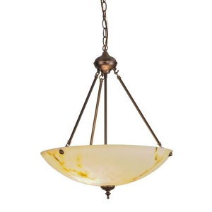 20" W Corinth White Marble Inverted Pendant