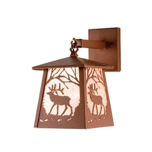 7.5" W Elk At Dawn Hanging Wall Sconce