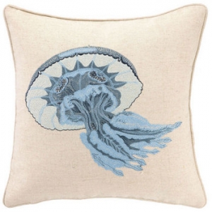 Jellyfish Embroidered Pillow