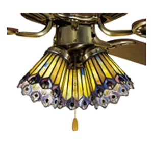 4" W Tiffany Jeweled Peacock Fan Light Shade