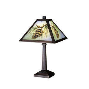 16" H Northwoods Pinecone Hand Painted Accent Lamp