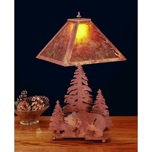 21" H Grizzly Bear Through The Trees Table Lamp