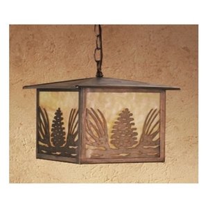11" Sq Mountain Pine Lantern Pendant