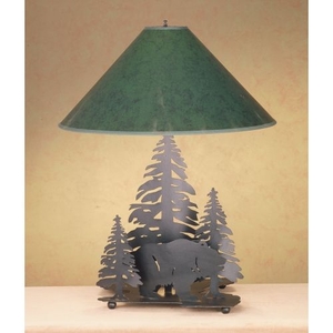 19" H Grizzly Bear Through The Trees Table Lamp