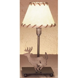 13" H Lone Deer Faux Leather Accent Lamp
