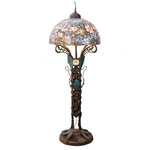 73" H Tiffany Magnolia Nouveau Floral Floor Lamp