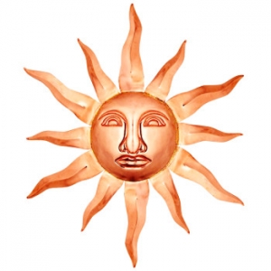 Small Sun Face - Polished Copper - 16"
