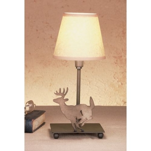13" H Lone Deer Parchment Shade Accent Lamp