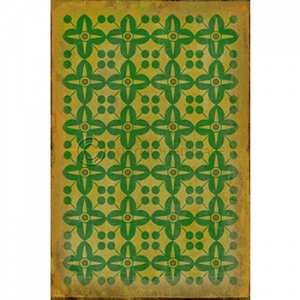 Green On Yellow Pattern Vinyl Floor Cloth