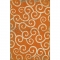 Orange Swirl Pattern Vinyl Floor Cloth