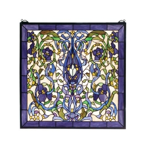 22" W X 22" H Floral Fantasy Stained Glass Window