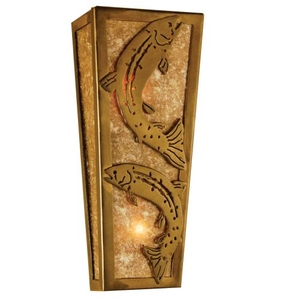 5" W Leaping Trout Wall Sconce
