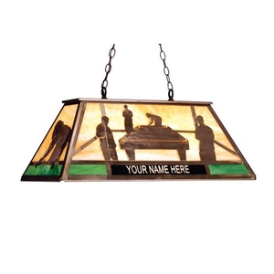 33" L Personalized Pool Hall Oblong Pendant