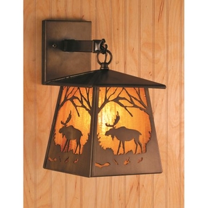 7.5" W Moose At Dawn Hanging Wall Sconce