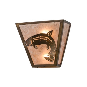 13" W Leaping Trout Wall Sconce