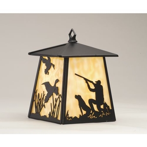7.5" Sq Duck Hunter W/Dog Hanging Wall Sconce