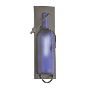 4" W Tuscan Vineyard Frosted Blue Wine Bottle Pocket Wall Sconce