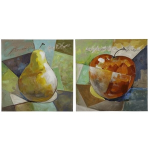 Fresh Fruit I- Set Of 2 Hand Painted Canvas Wall Art
