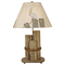 Distressed Grey Dock Pilings lamp with Grey Pelican shade table Lamp