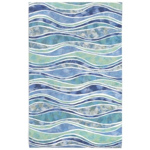 Liora Manne Visions Iii Wave Indoor/Outdoor Rug - Blue, 8' By 10'
