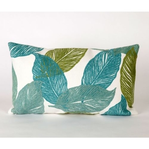 Liora Manne Visions I Mystic Leaf Indoor/Outdoor Pillow - Blue, 12" By 20"