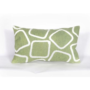 Liora Manne Visions I Squares Indoor/Outdoor Pillow - Green, 12" By 20"