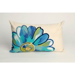 Liora Manne Visions Iii Daisy Indoor/Outdoor Pillow - Blue, 12" By 20"