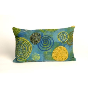 Liora Manne Visions Iii Graffiti Swirl Indoor/Outdoor Pillow - Blue, 12" By 20"