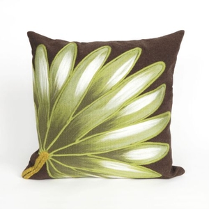 Liora Manne Visions Ii Palm Fan Indoor/Outdoor Pillow - Brown, 20" Square