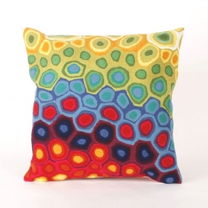 Liora Manne Visions Iii Pop Swirl Indoor/Outdoor Pillow - Red, 20" Square