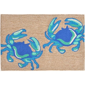 Liora Manne Frontporch Crabs Indoor/Outdoor Rug - Blue, 20" By 30"
