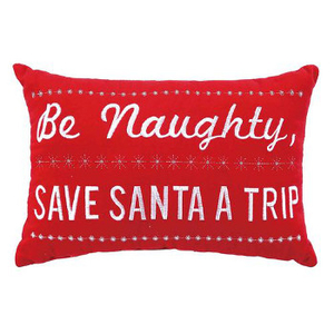 Save Santa A Trip Emb Velv Pillow