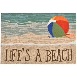 Liora Manne Frontporch Life'S A Beach Indoor/Outdoor Rug - Multi, 20" By 30"