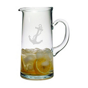 Anchor Etched Tankard Pitcher