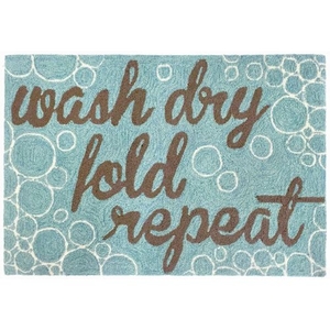 Liora Manne Frontporch Wash...And Repeat Indoor/Outdoor Rug - Blue, 20" By 30"