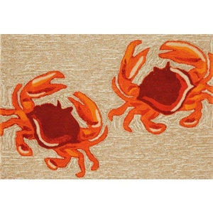 Liora Manne Frontporch Crabs Indoor/Outdoor Rug - Natural, 24" By 36"