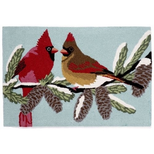 Liora Manne Frontporch Cardinals Indoor/Outdoor Rug - Blue, 24" By 36"