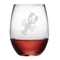 Lobster Etched Stemless Wine Glass Or Champagne Flute Set