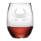 Crab Etched Stemless Wine Glass Set
