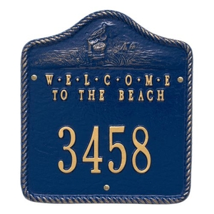 Personalized Welcome To The Beach Plaque, Blue / Gold