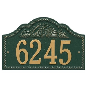 Personalized Rope Shell Arch Plaque Wall, Green / Gold