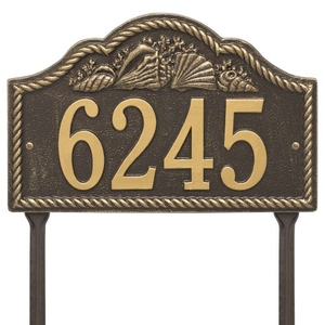 Personalized Rope Shell Arch Plaque Lawn, Bronze / Gold