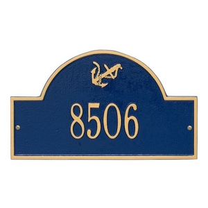Personalized Anchor Arch Plaque, Blue / Gold