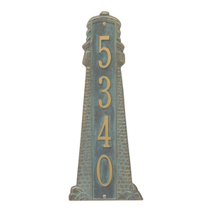 Personalized Lighthouse Vertical - Grande Plaque, Bronze Verdigris