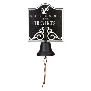 Personalized Anchor Bell Welcome Plaque, Blue / White