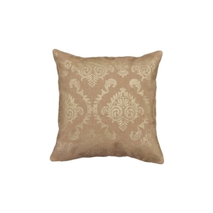 Burlap Damask 18X18 Pillow , Gold