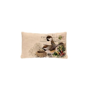 Winter Garden Chickadees Pillow