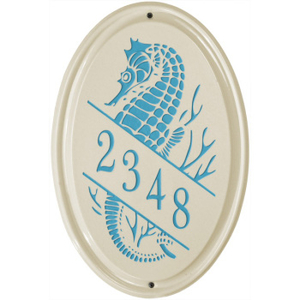 Seahorse Ceramic Vertical Address Plaque