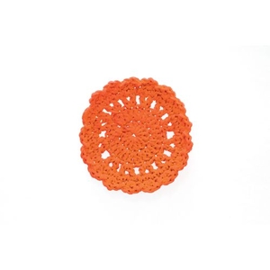 Mode Crochet 5" Round Coaster, Orange