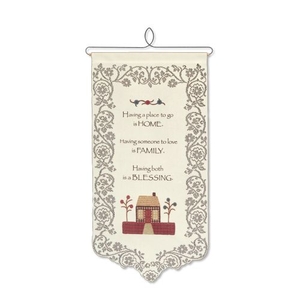 Home, Family, Blessing Wall Hanging, Ecru